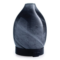 Airome Obsidian Medium Essential Oil Diffuser - hand-blown glass vase-like design with marbled swirls