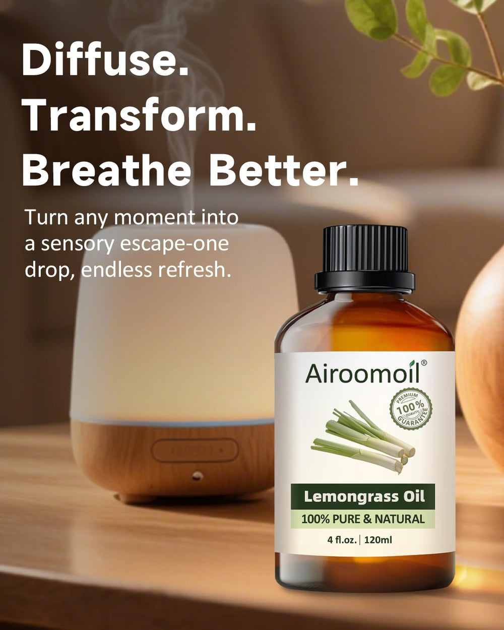 Airoomoil citronella essential oil packaging
