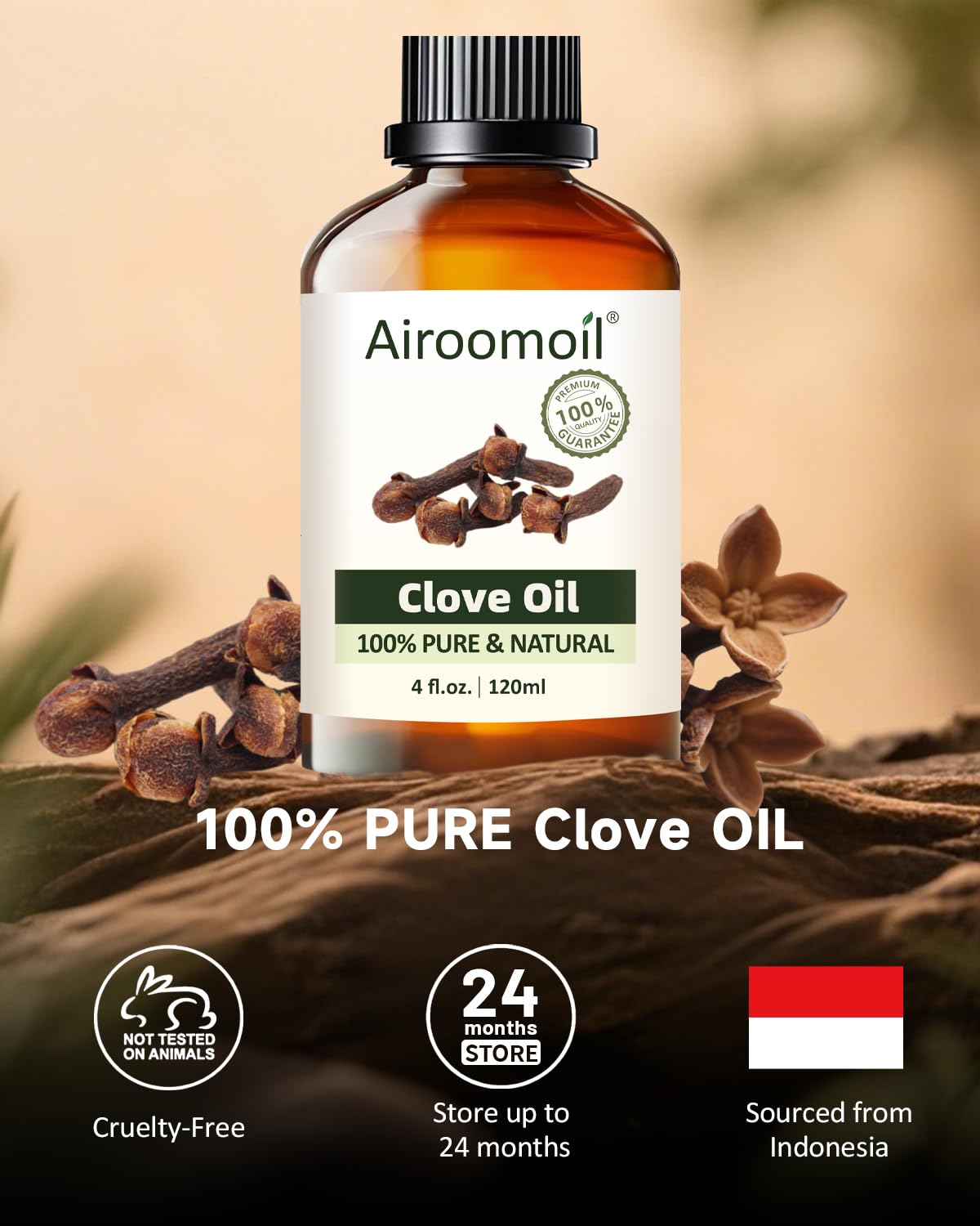 Clove essential oil droplets in a diffuser
