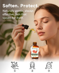 Close-up of grapefruit essential oil bottle label