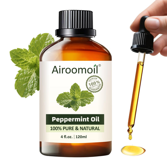 Airoomoil Pure Peppermint Essential Oil bottle 4 oz