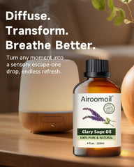 Room diffuser dispersing Clary Sage aroma in a living space