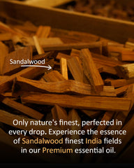 Sandalwood essential oil used in skincare and massage blends