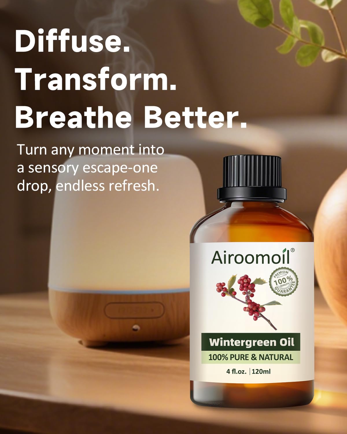 DIY concept showing wintergreen essential oil for soaps