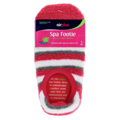 Airplus Spa Aloe Footie Sock worn on foot for full-foot moisture