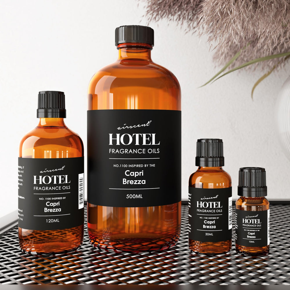 Diffuser oil bottle with labeling showing clean formula