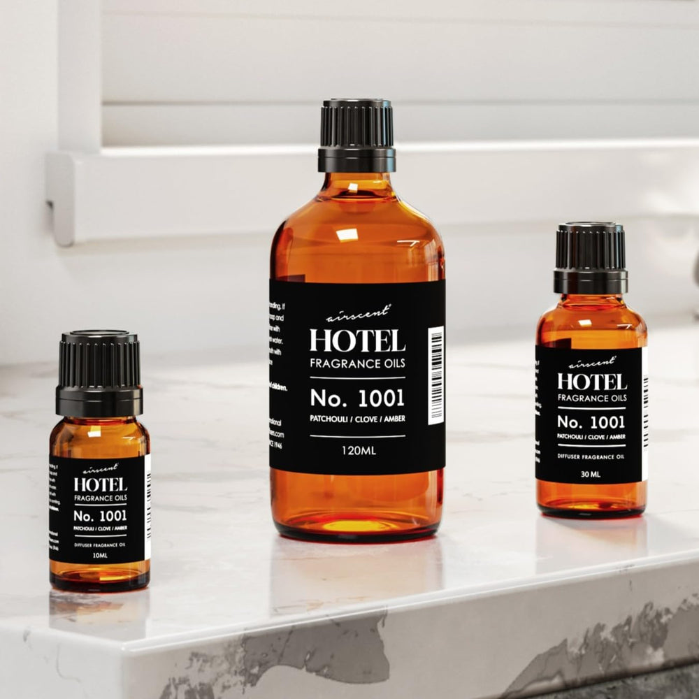 AirScent Hotel Diffuser Oil No. 1001 – 30 mL glass dropper bottle standalone