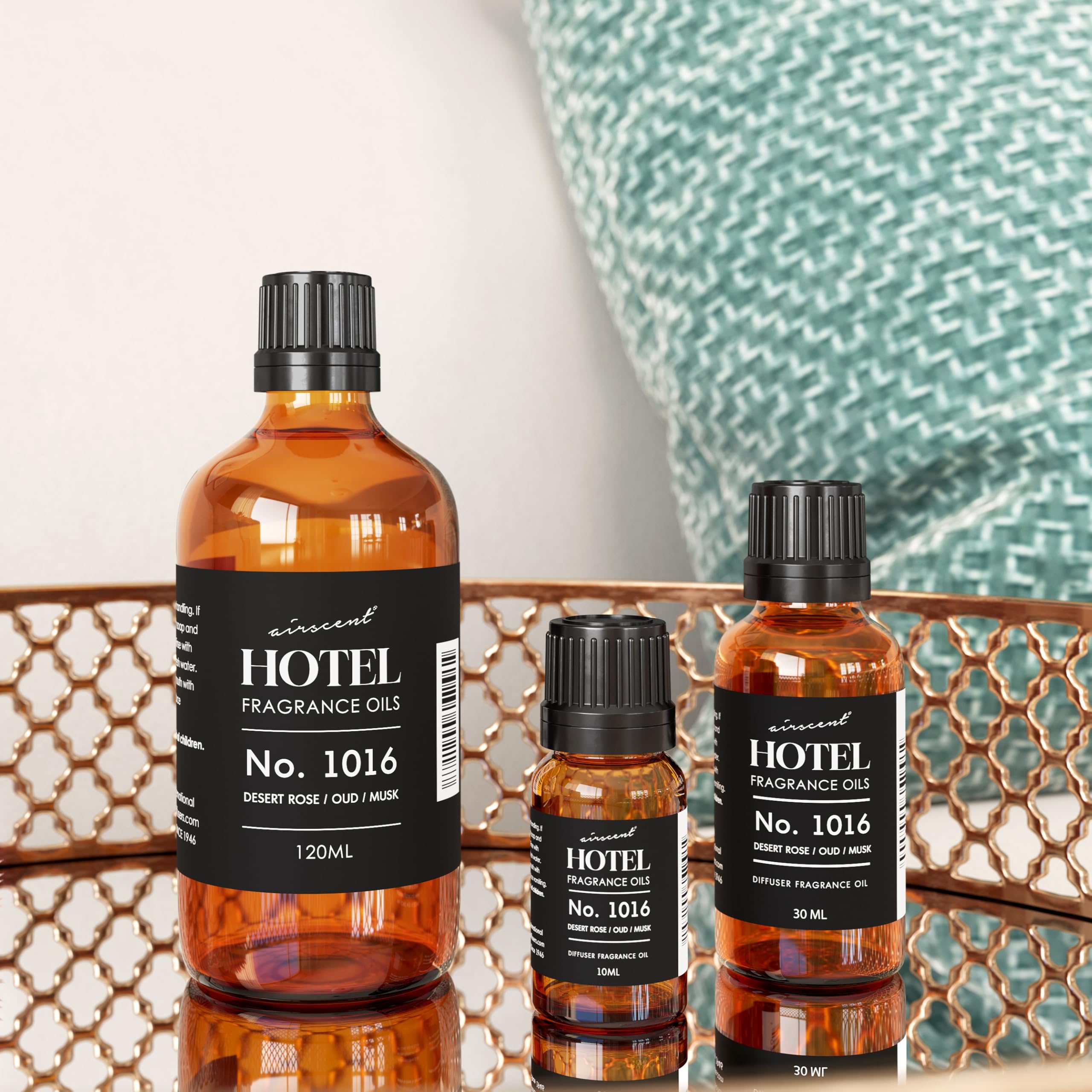 Desert Rose and Oud scented diffuser oil bottle