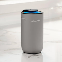 AirScent Mini Waterless Diffuser - silver finish, angled view
