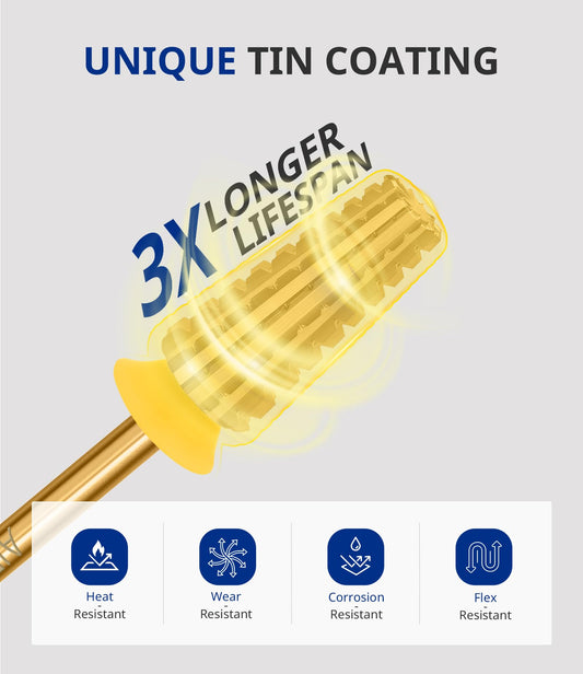 AIRSEE 5-in-1 drill bit round edge for precise detailing on nail edges.
