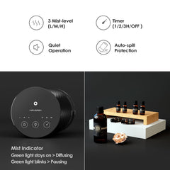 Premium metallic aluminum finish on Airversa AN5 Black diffuser