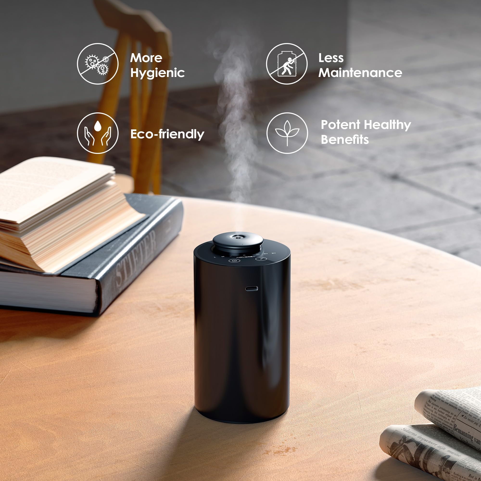 USB-C charging port on Airversa AN6 Black diffuser