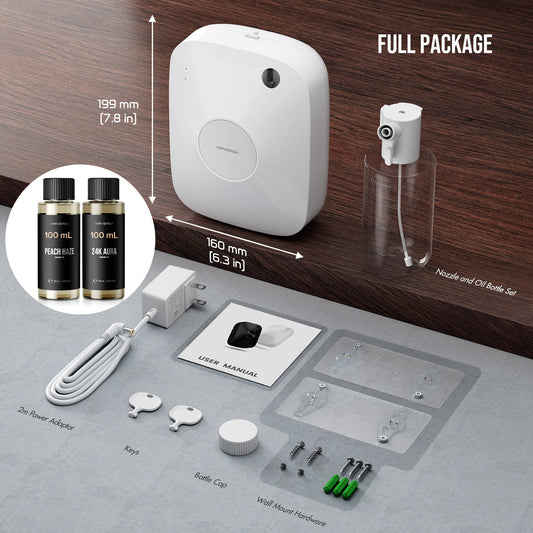 Airversa waterless diffuser shown in a wall-mount/tabletop setup