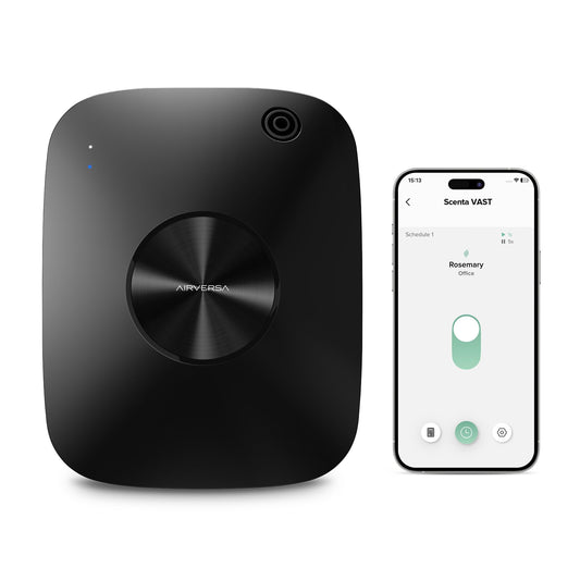 Airversa Black Waterless Essential Oil Diffuser — front view