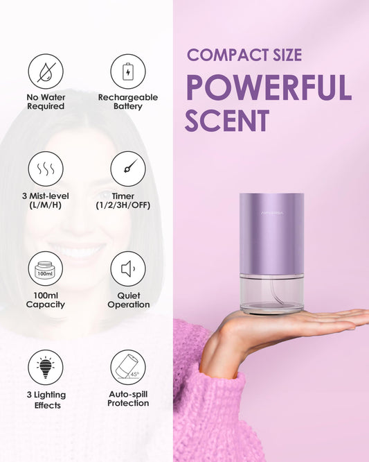 Close-up of Airversa diffuser controls and lavender scent