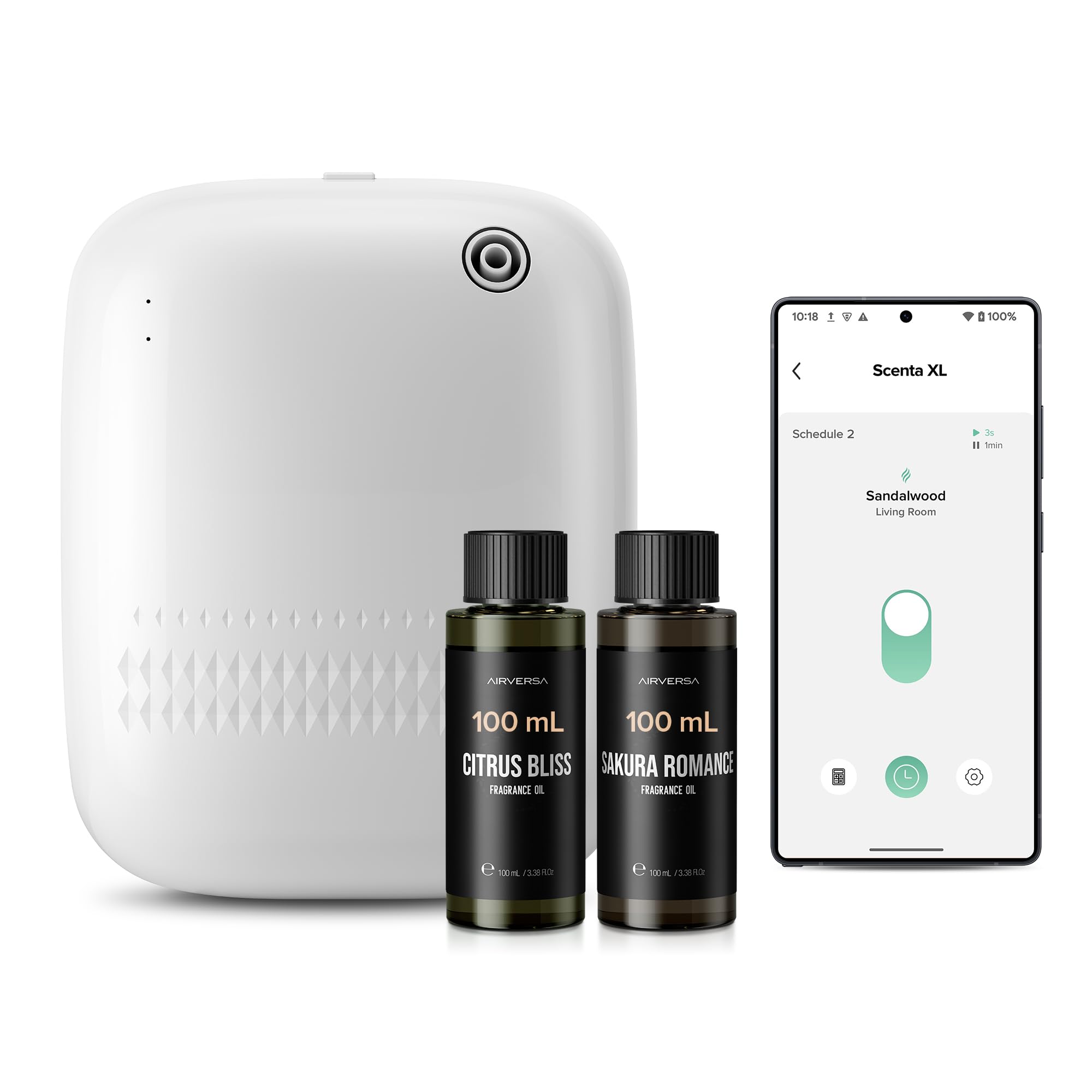 Airversa waterless diffuser starter kit in white ANW kit with 400 mL bottle