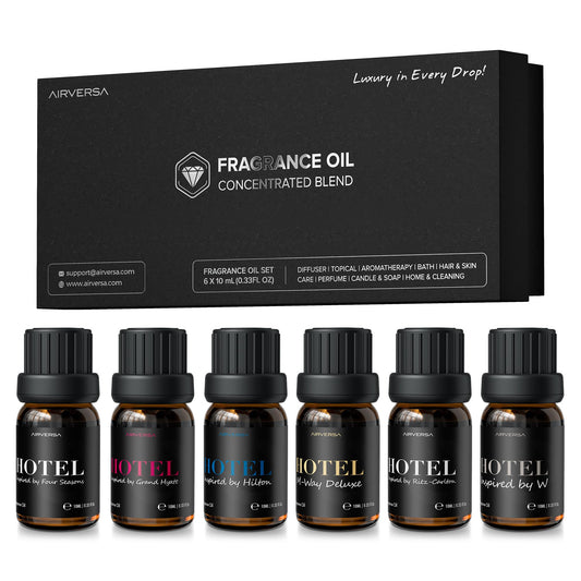 Airversa Hotel Scent Diffuser Oils – Fragrance Oils Set, 6 x 10mL