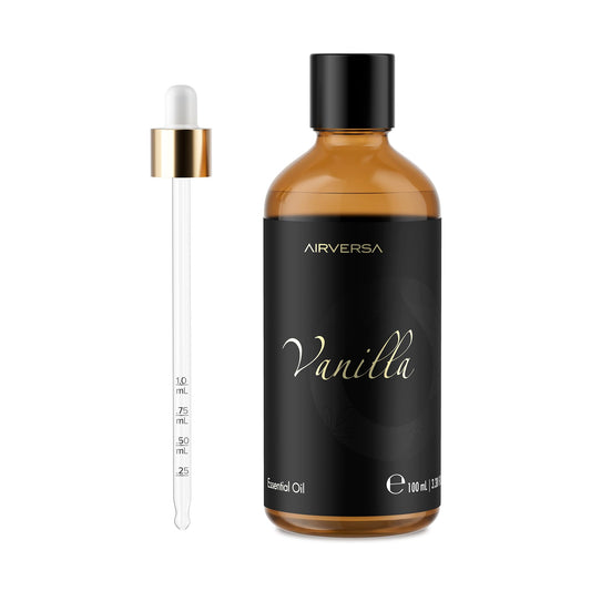 Airversa Vanilla Essential Oil bottle with glass dropper – 100 mL (3.38 fl oz)