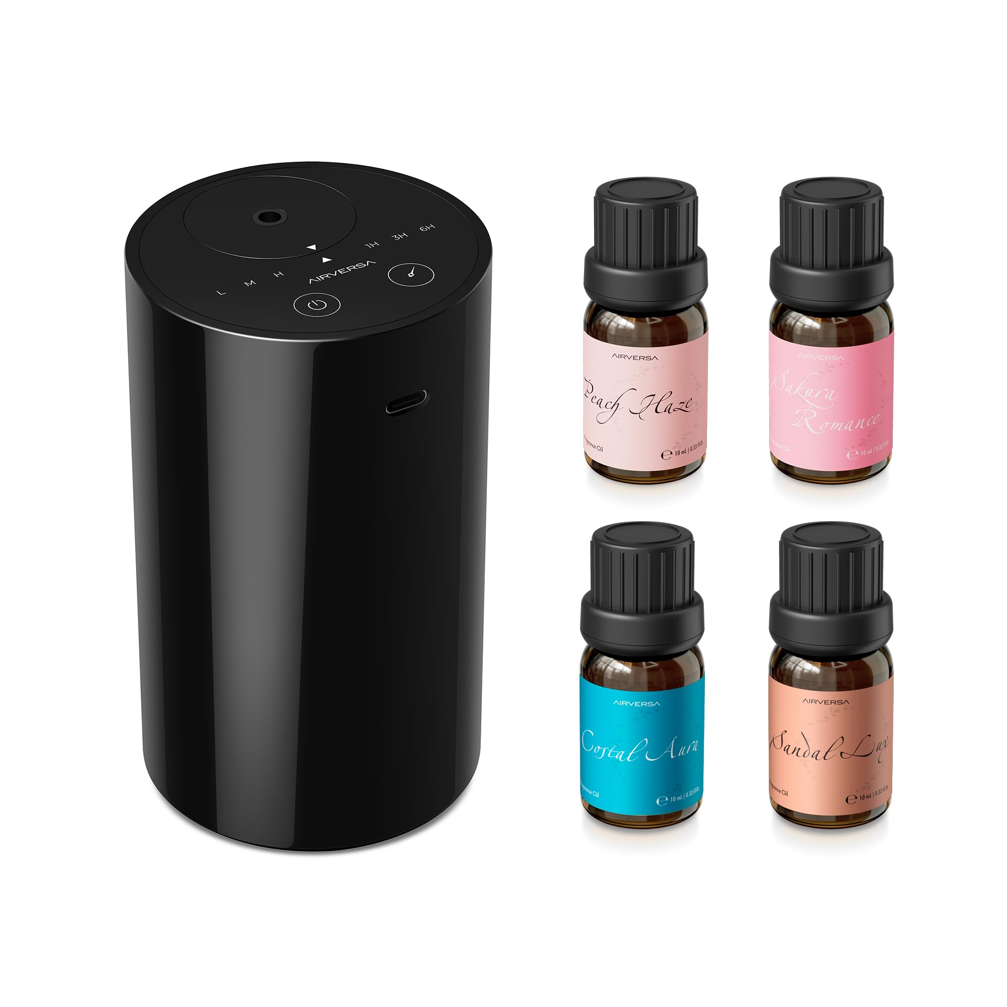 Airversa AN8 Kit2 Black waterless diffuser front view