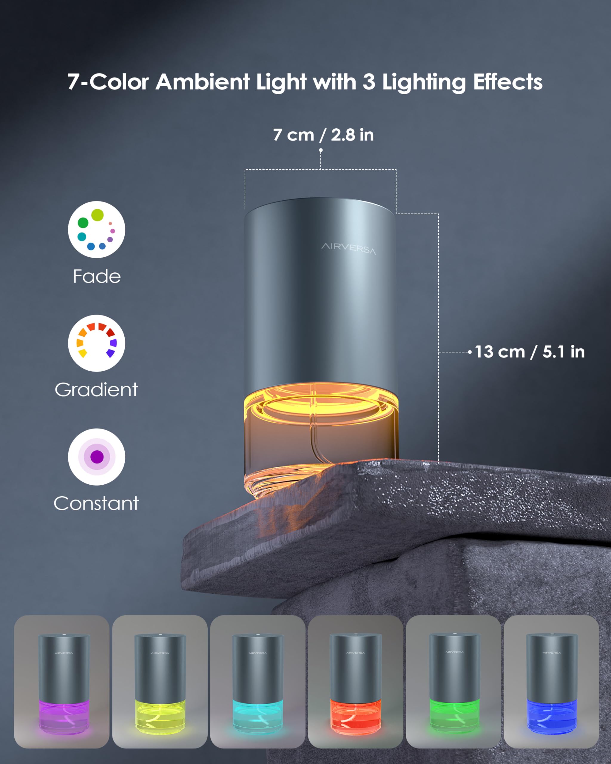 Airversa space gray premium metallic design complements modern decor.