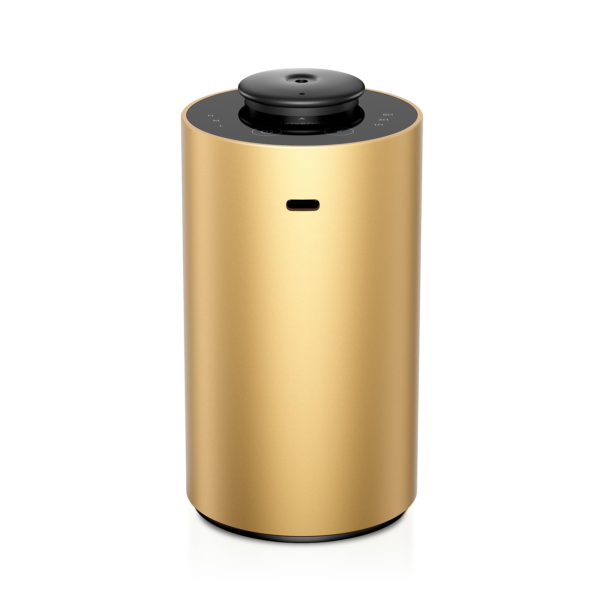 Airversa waterless essential oil diffuser in premium metal gold, angled view