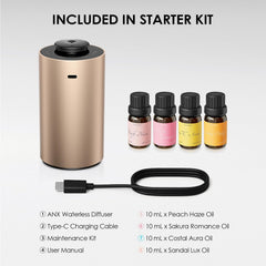 Four 10 mL fragrance oils included in Airversa starter kit