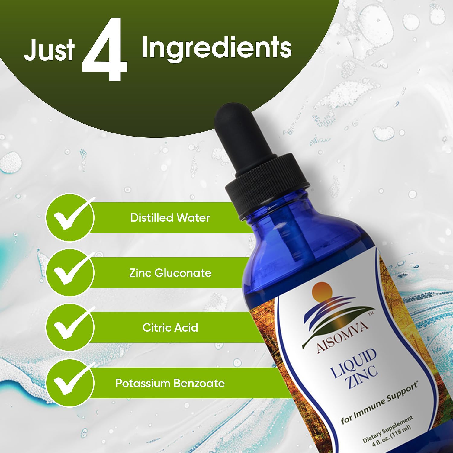 Made in USA zinc supplement bottle and packaging