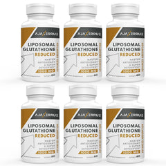 Front view of AJAXERRUE 1400 mg Liposomal Glutathione bottle
