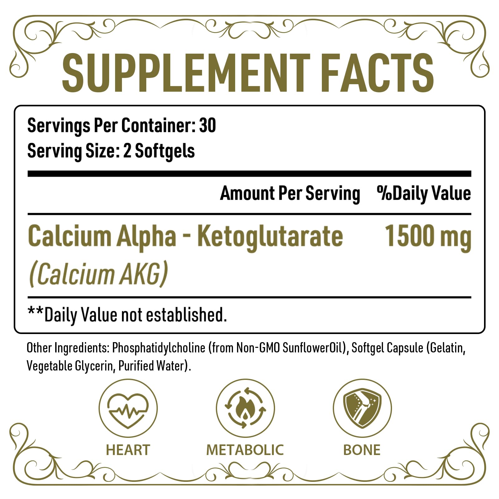 AJAXERRUE Liposomal Ca AKG softgels close-up highlighting absorption.