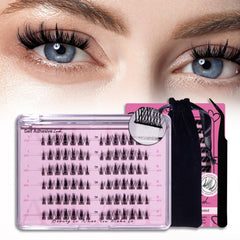 AJEAJE 84pcs self-adhesive eyelash clusters for lightweight, natural-looking lashes.