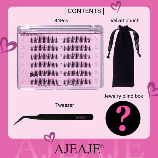 AJEAJE pre-glued 3D lash clusters offer easy, mess-free application.