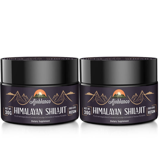 Ajoblanco 600mg Himalayan Shilajit Resin bottle close-up