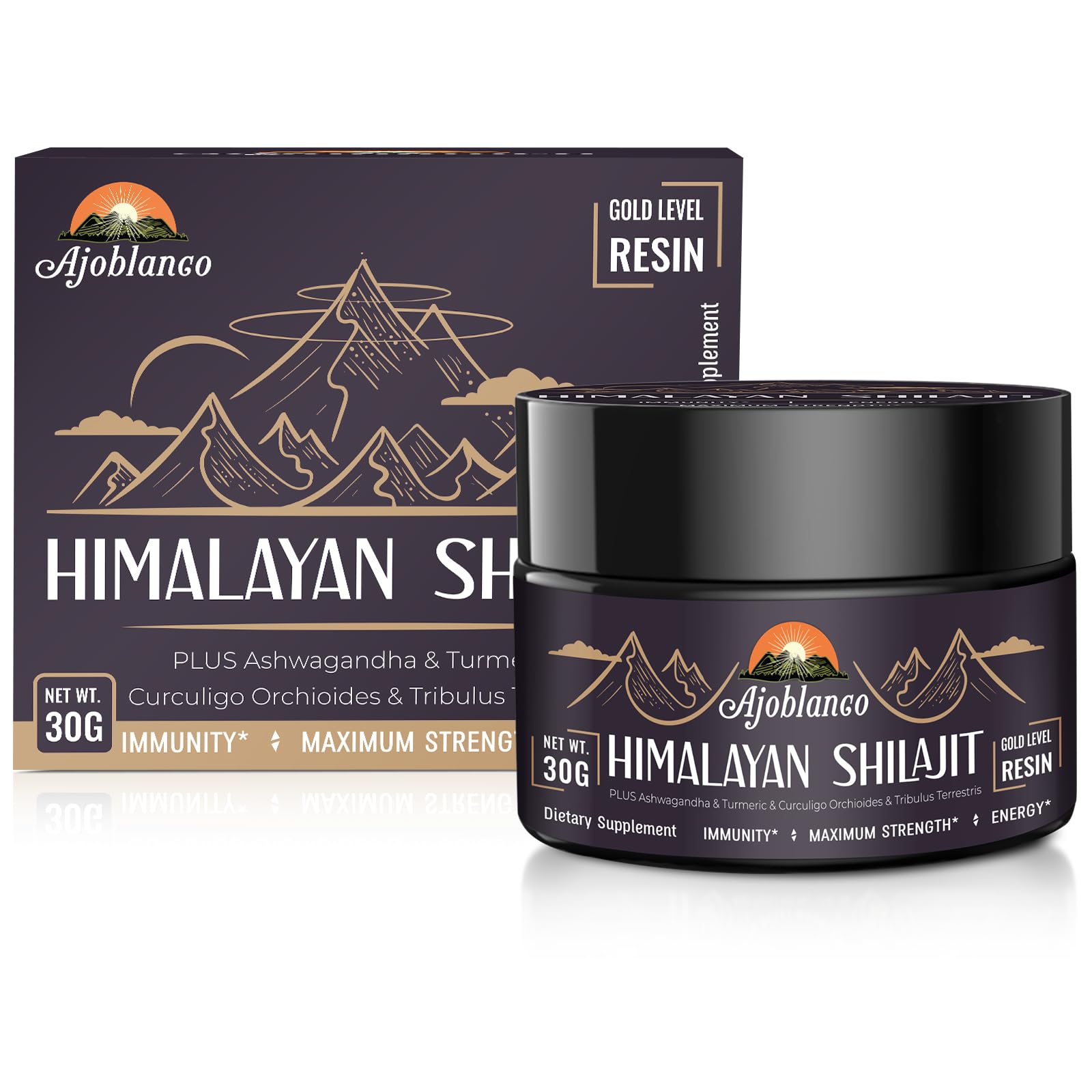 Active morning routine with Ajoblanco Shilajit Resin suggesting balanced energy.