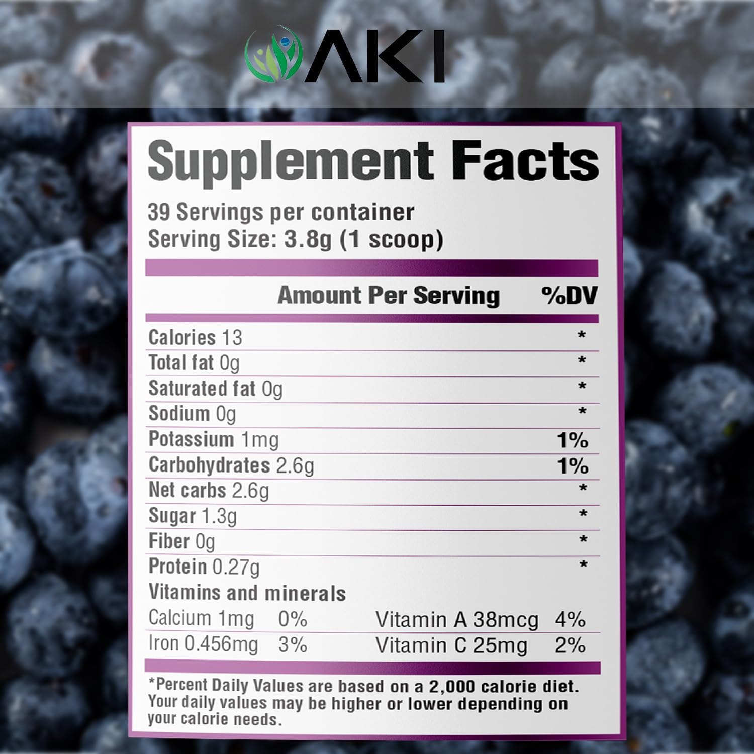 Close-up of Haskap berry extract powder texture