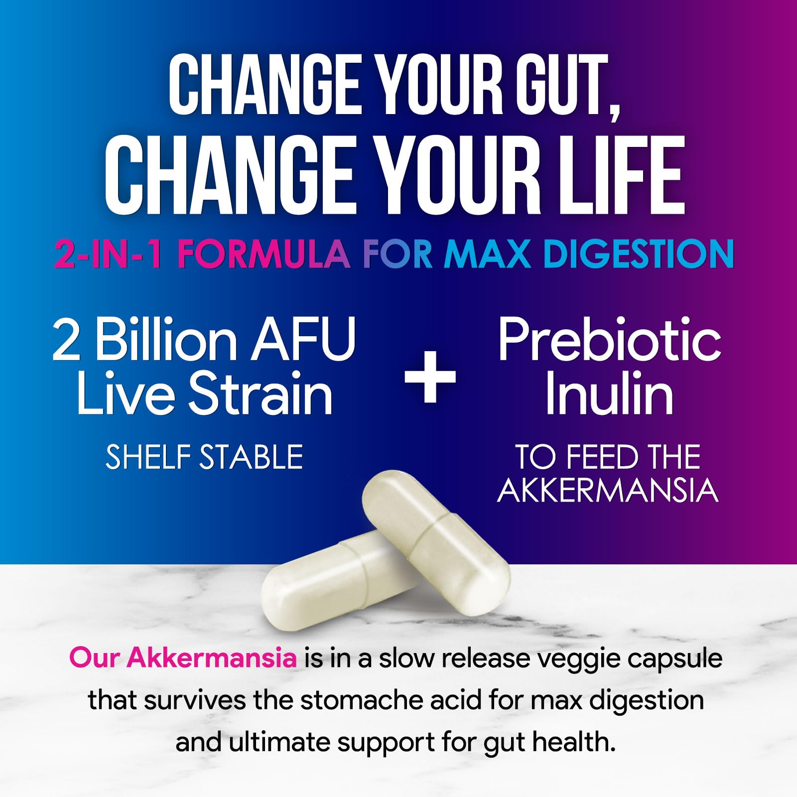 Label showing 2 Billion AFU GLP-1 probiotic