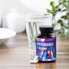 Akkermansia Muciniphila probiotic capsule close-up