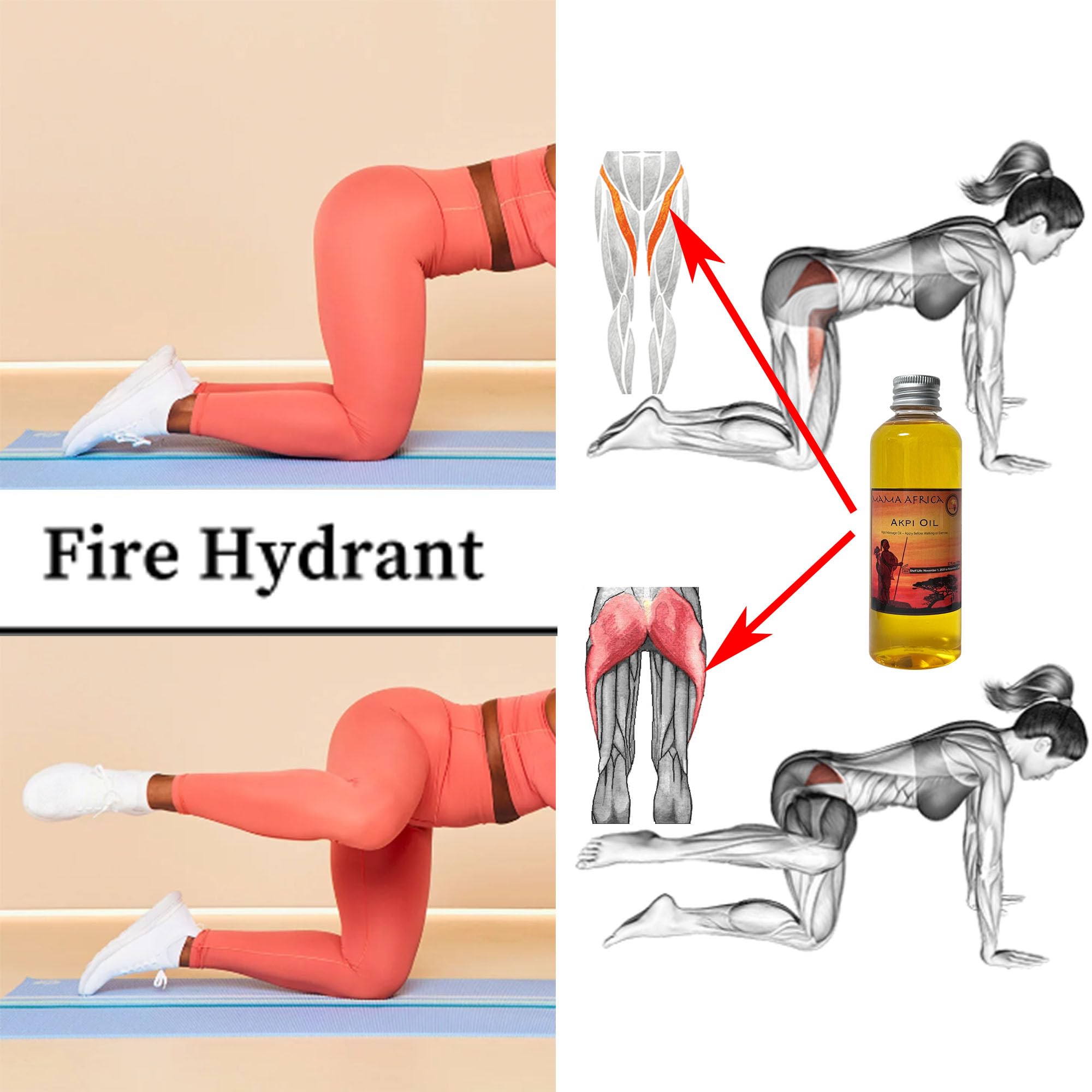 Pre-workout ritual with oil focused on hip activation