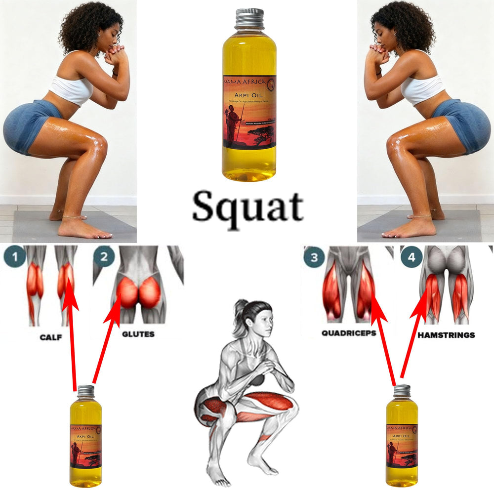 Yoga pose with massage oil applied to the hips