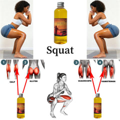 Yoga pose with massage oil applied to the hips