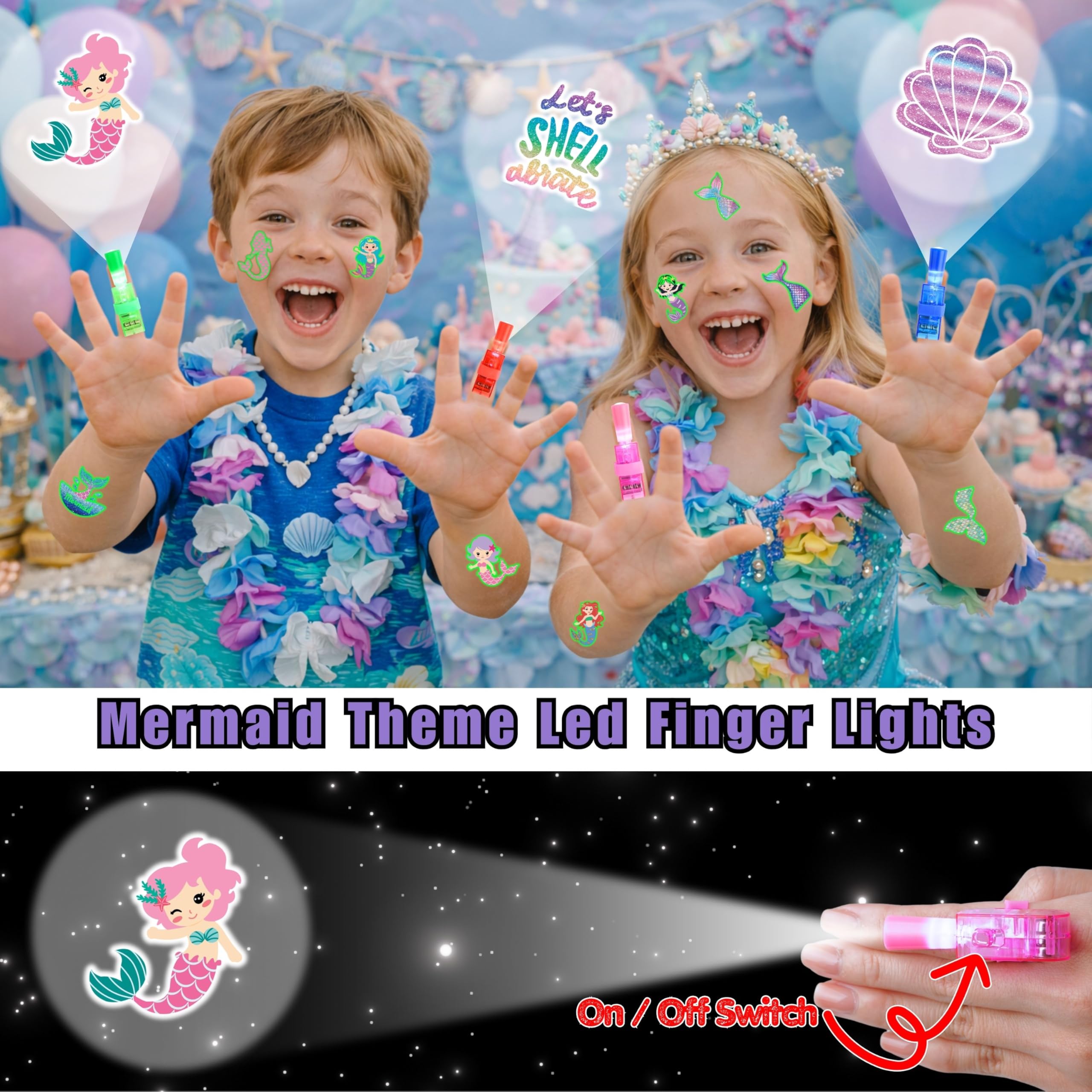 AKRMABEUP mermaid glow tattoos illuminate skin for mermaid-themed play