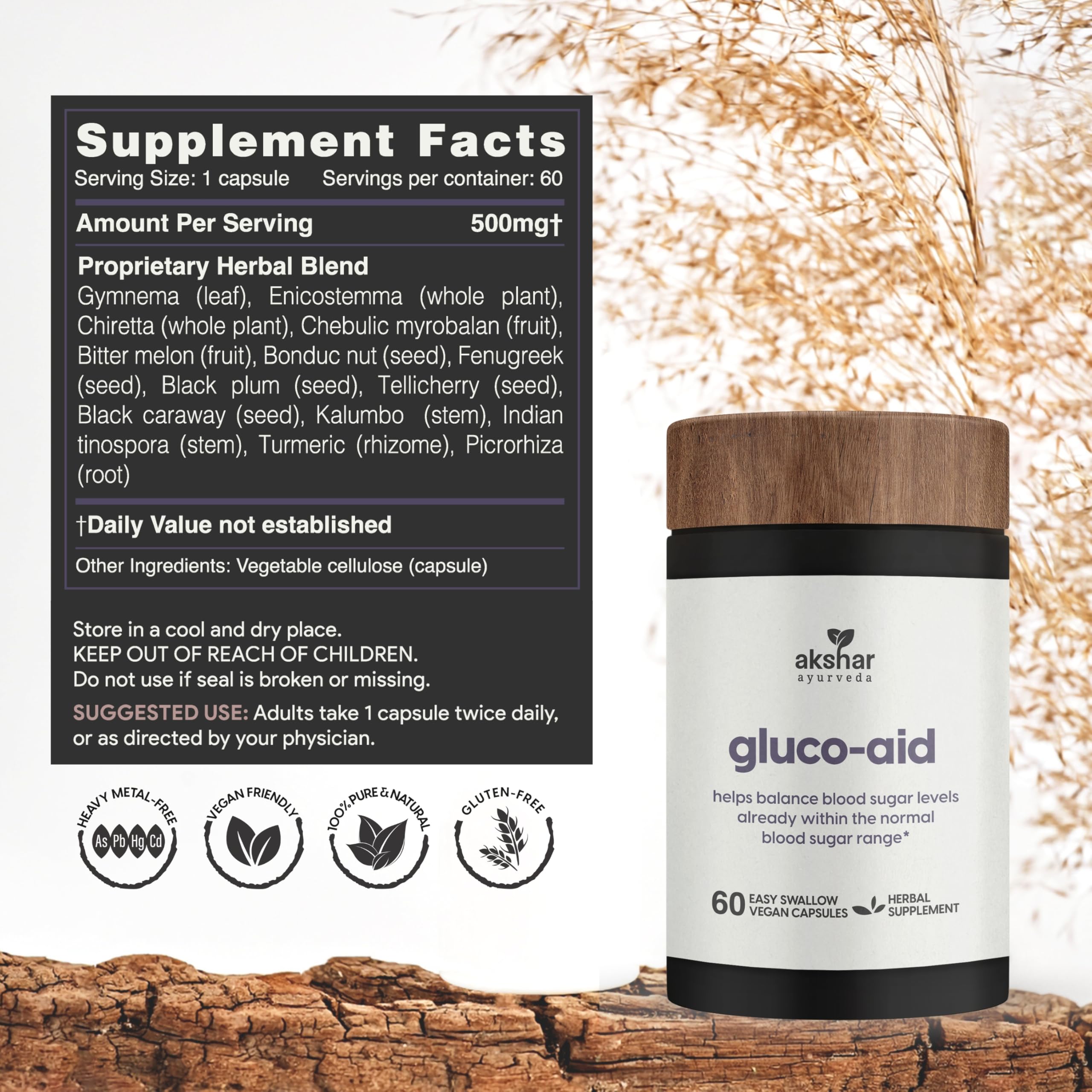 Gluco Support capsules inside bottle