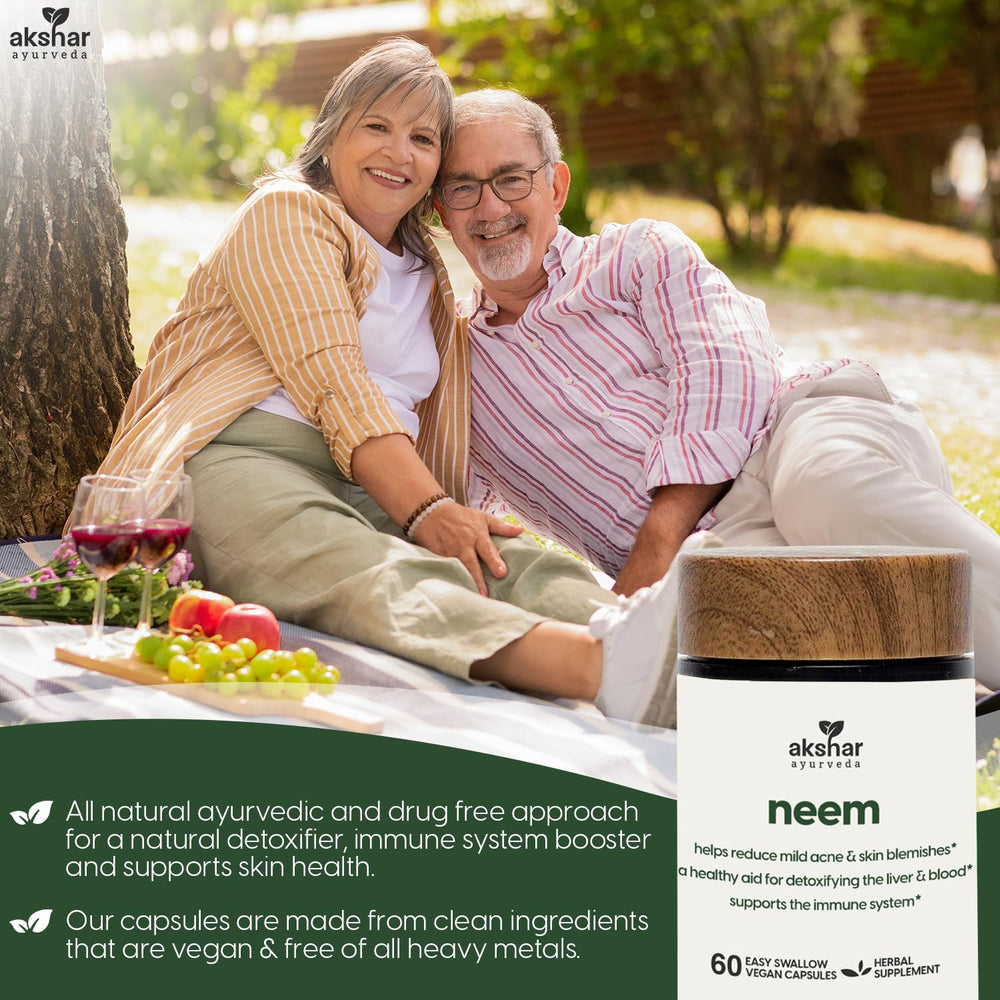Lifestyle scene with Neem Capsules for detox and cleansing