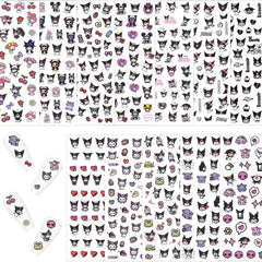 Akutoer 12-pics 3D cute cartoon nail stickers add playful charm to nails.