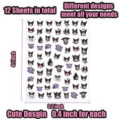Akutoer kawaii nail charms decal for quick, stylish nail art.