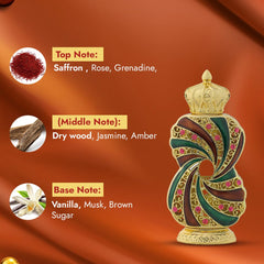 Top notes of Tanasuk: rose, grenadine and saffron