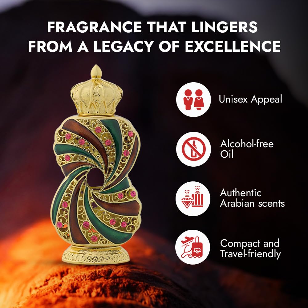 Tanasuk attar box and bottle on display