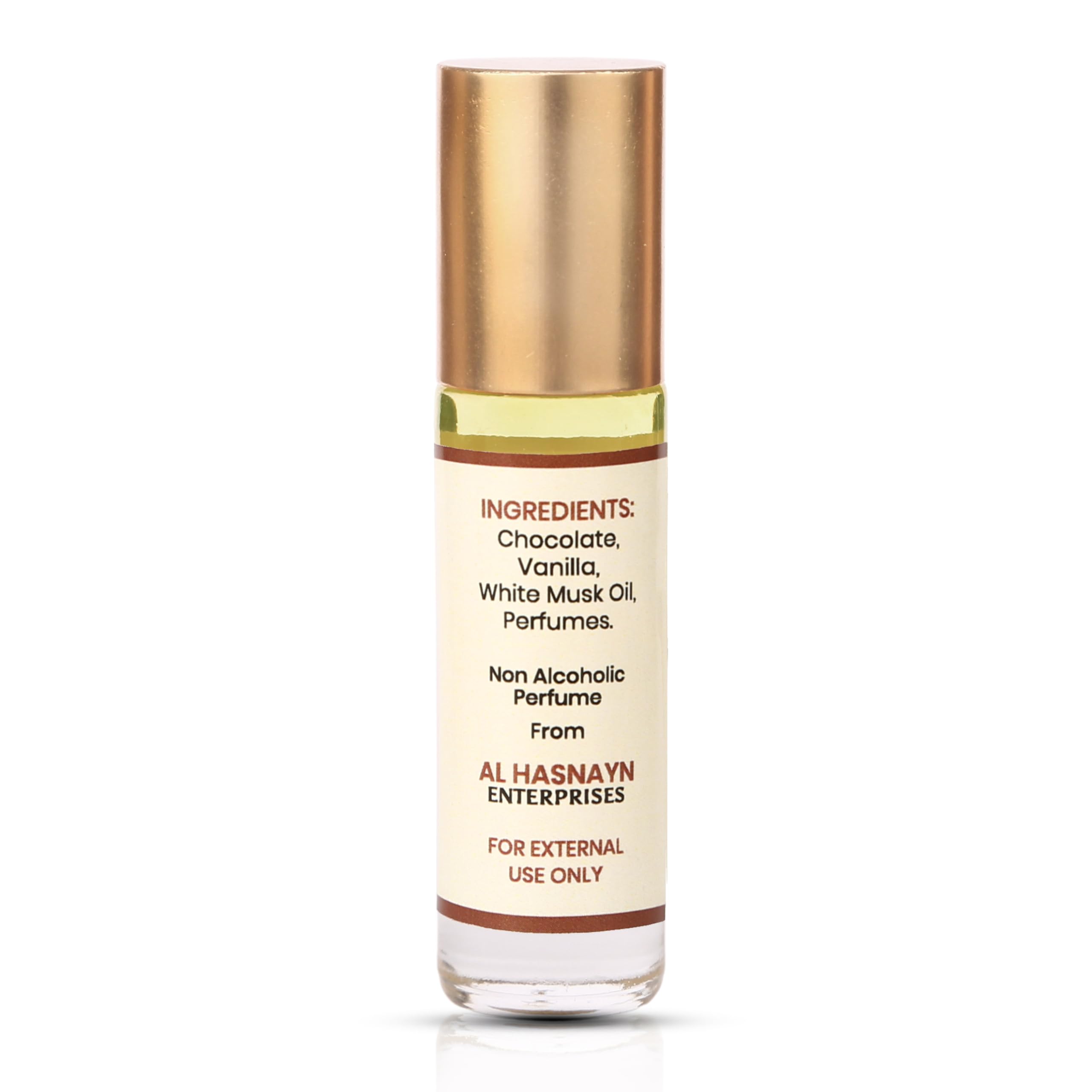 Application on skin with AL-HASNAYN Chocolate Musk Roll-On