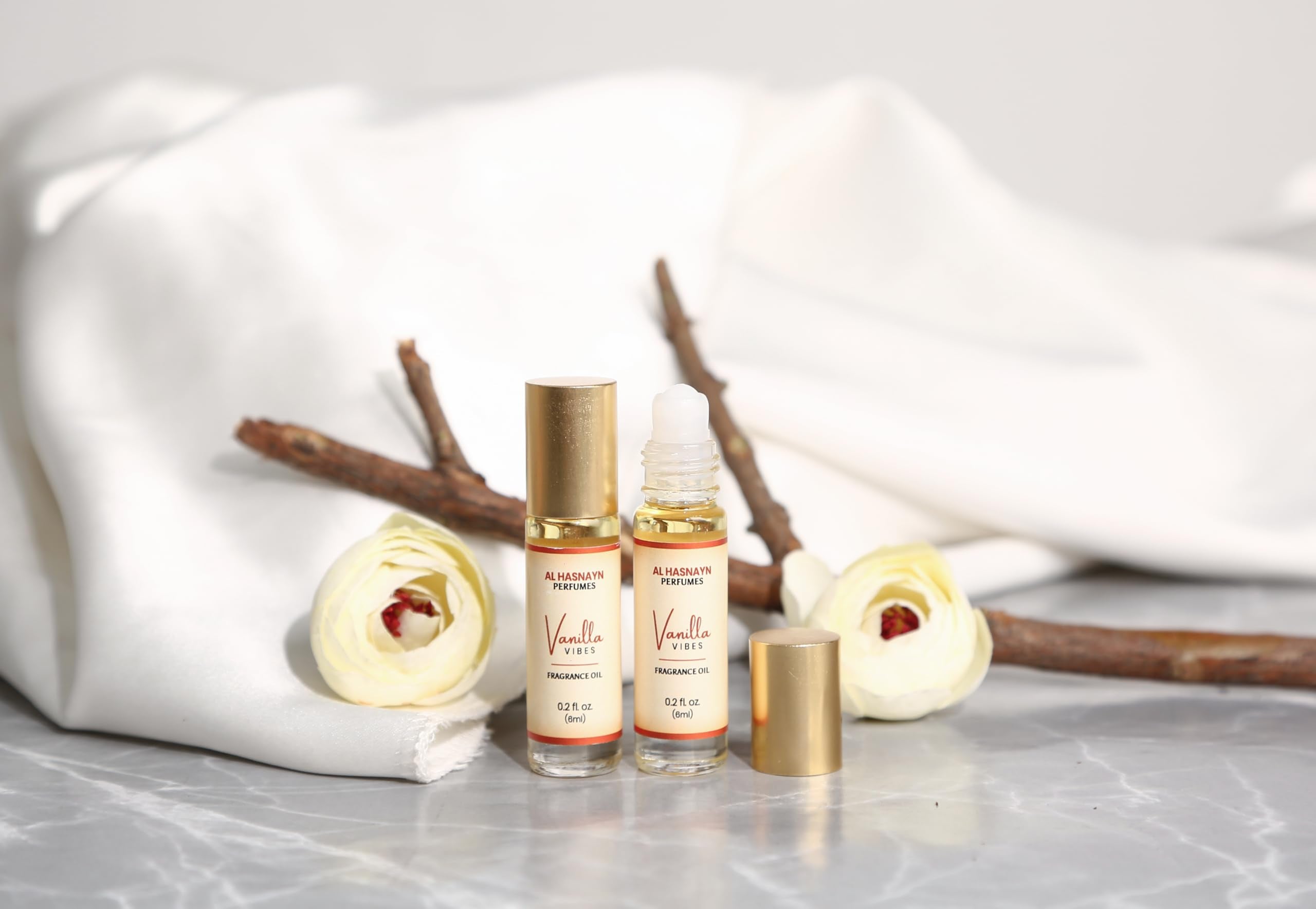 Travel-friendly compact packaging of AL-HASNAYN Vanilla Vibes