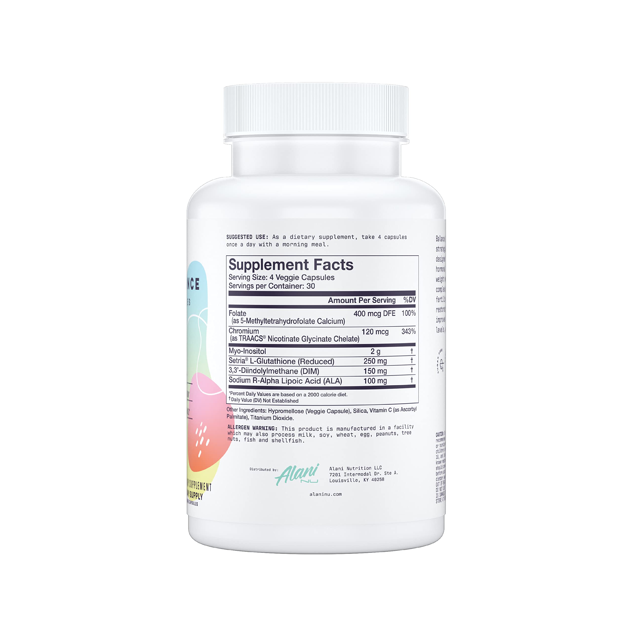 Alani Nu Skin Complexion Support bottle beside mirror for brighter, clearer skin cues.