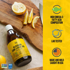 Line-caught in USA Alaskan cod liver oil from Bering Sea
